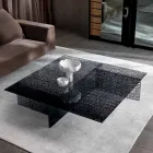 Tavolino da Salotto di Design Vetro Extrachiaro Decorato Made in Italy – Sestola Viadurini