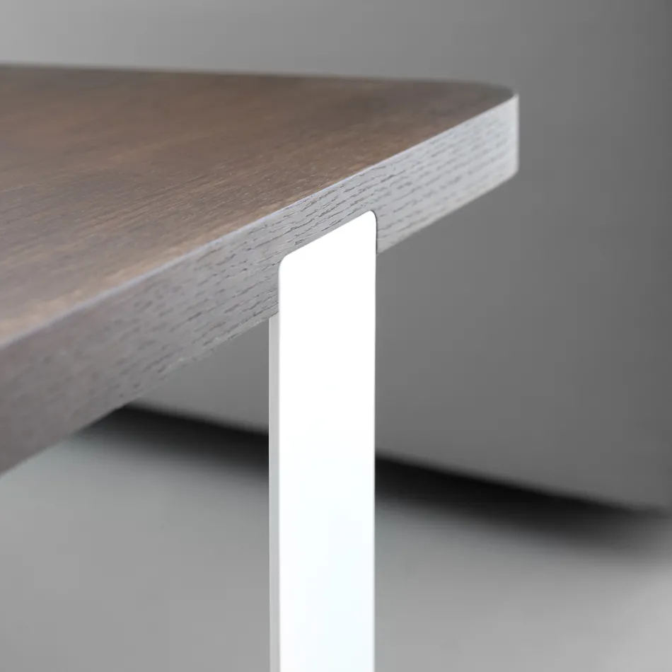 Tavolino da Salotto di Lusso in Metallo Colorato e Piano in Legno - Anacleto Viadurini