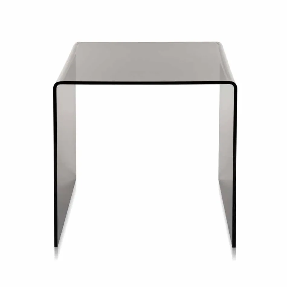 Tavolino da salotto fumé moderno 40x40cm Terry Small, made in Italy Viadurini