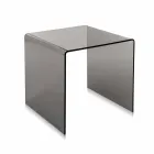 Tavolino da salotto fumé moderno 40x40cm Terry Small, made in Italy Viadurini