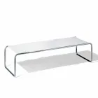 Tavolino da Salotto in Acciaio Cromato con Piano Laminato Made in Italy - Ariete Viadurini