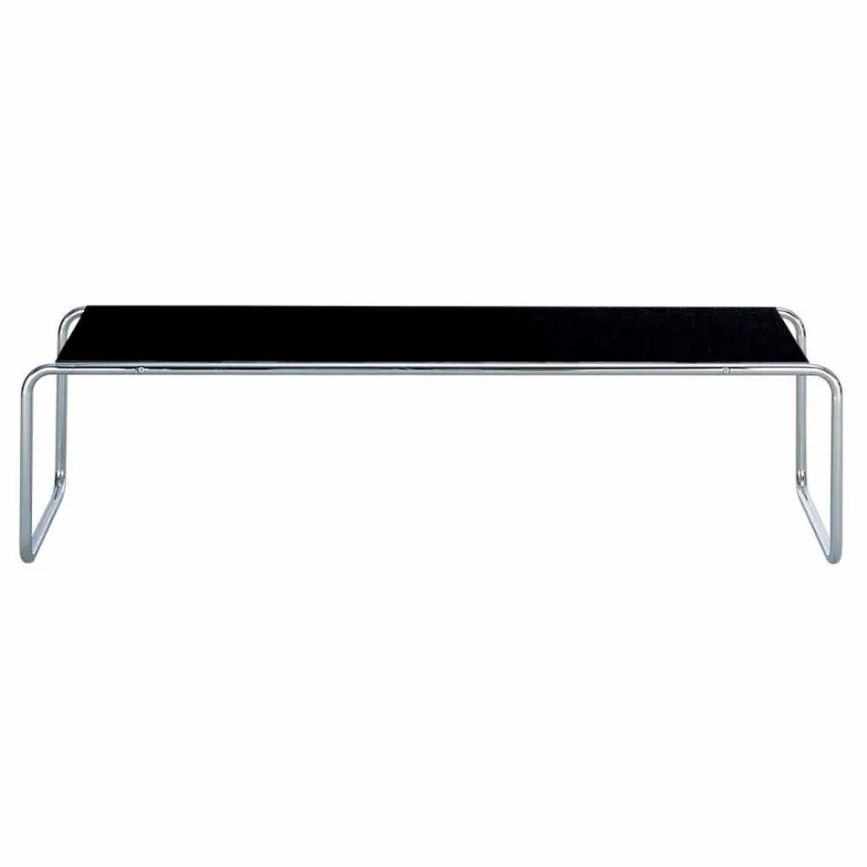 Tavolino da Salotto in Acciaio Cromato con Piano Laminato Made in Italy - Ariete Viadurini