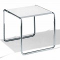 Tavolino da Salotto in Acciaio Cromato con Piano Laminato Made in Italy - Ariete