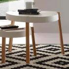 Tavolino da salotto in faggio con piano in polipropilene bianco Pineto Viadurini