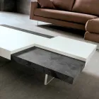 Tavolino da Salotto in Fenix con Piedini Trasparenti Made in Italy - Justin Viadurini