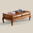 Tavolino da Salotto in Legno di Noce con Cassetto Made in Italy - Hastings Viadurini