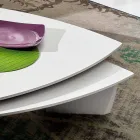 Tavolino da Salotto in Mdf Laccato con Piano Girevole Made in Italy - Lisa Viadurini