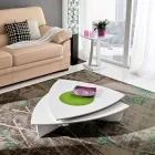 Tavolino da Salotto in Mdf Laccato con Piano Girevole Made in Italy - Lisa Viadurini