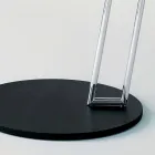 Tavolino da Salotto in Mdf Laccato Nero e Acciaio Made in Italy - Sestante Viadurini