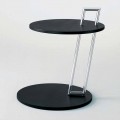 Tavolino da Salotto in Mdf Laccato Nero e Acciaio Made in Italy - Sestante
