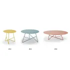 Tavolino da Salotto in Metallo Colorato e 3 Dimensioni, Made in Italy - Magali Viadurini