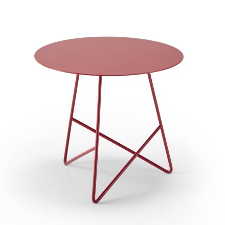 Tavolino da Salotto in Metallo Colorato e 3 Dimensioni, Made in Italy - Magali Viadurini
