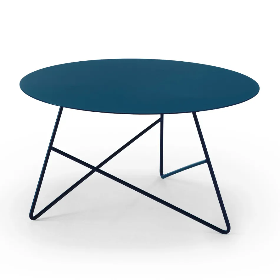 Tavolino da Salotto in Metallo Colorato e 3 Dimensioni, Made in Italy - Magali Viadurini