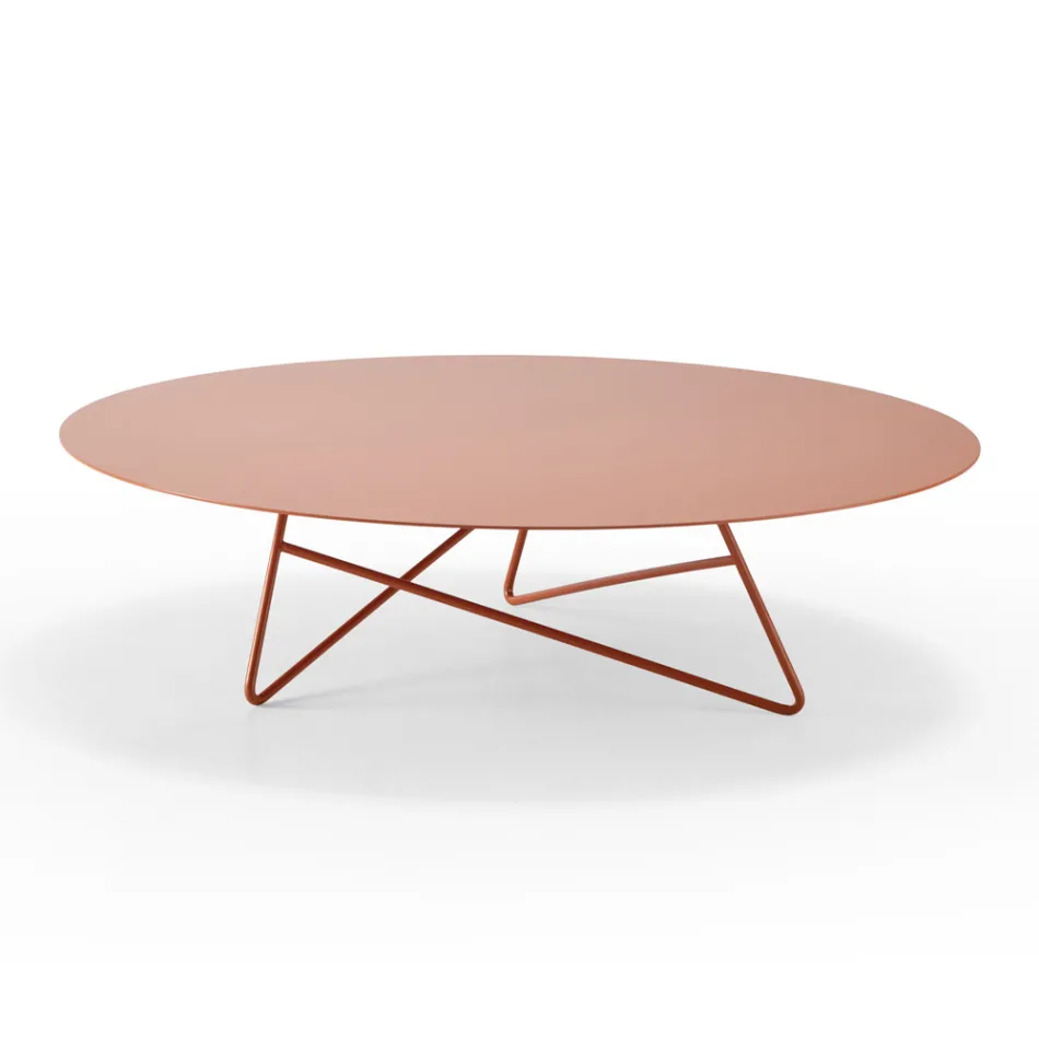 Tavolino da Salotto in Metallo Colorato e 3 Dimensioni, Made in Italy - Magali Viadurini