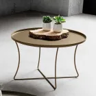Tavolino da Salotto in Metallo con Vassoio Contenitore Made in Italy - Numbo Viadurini