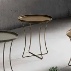 Tavolino da Salotto in Metallo con Vassoio Contenitore Made in Italy - Numbo Viadurini