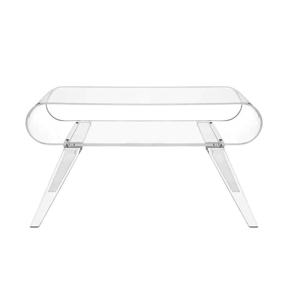 Tavolino da Salotto in Plexiglass Trasparente o con Legno di Design - Gesso Viadurini