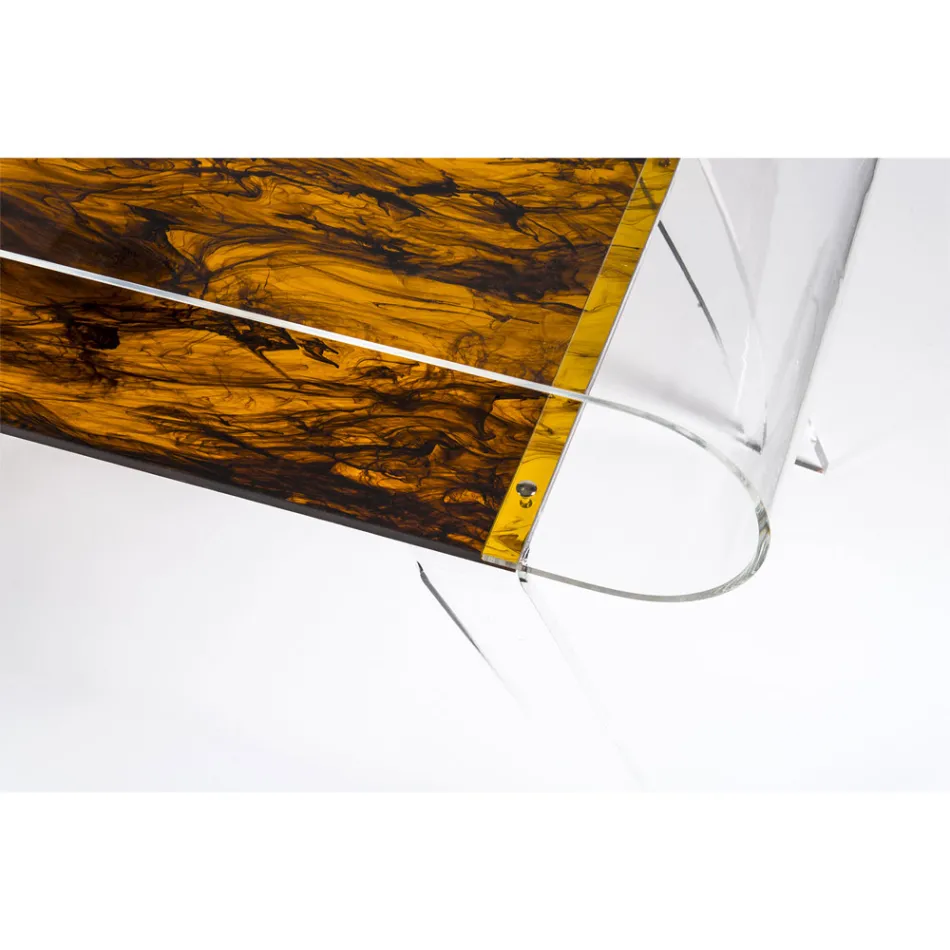 Tavolino da Salotto in Plexiglass Trasparente o con Legno di Design - Gesso Viadurini