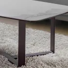 Tavolino da Salotto in Vetro Ceramica con Base in Metallo Verniciato - Camilo Viadurini