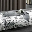 Tavolino da Salotto in Vetro Curvato Effetto Martellato Made in Italy - Francesca Viadurini