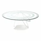 Tavolino da Salotto in Vetro e Ferro Bianco o Ardesia Made in Italy – Olfeo Viadurini