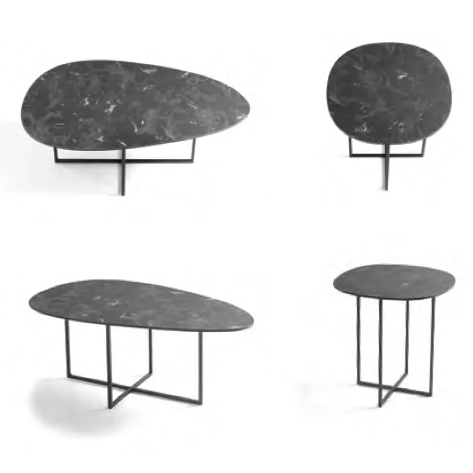 Tavolino da Salotto in Vetro Laminato e Metallo Made in Italy - Sedona Viadurini
