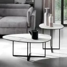 Tavolino da Salotto in Vetro Laminato e Metallo Made in Italy - Sedona Viadurini