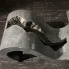 Tavolino da Salotto in Vetro Temperato con Base in Pietra Fossile - Jordan Viadurini
