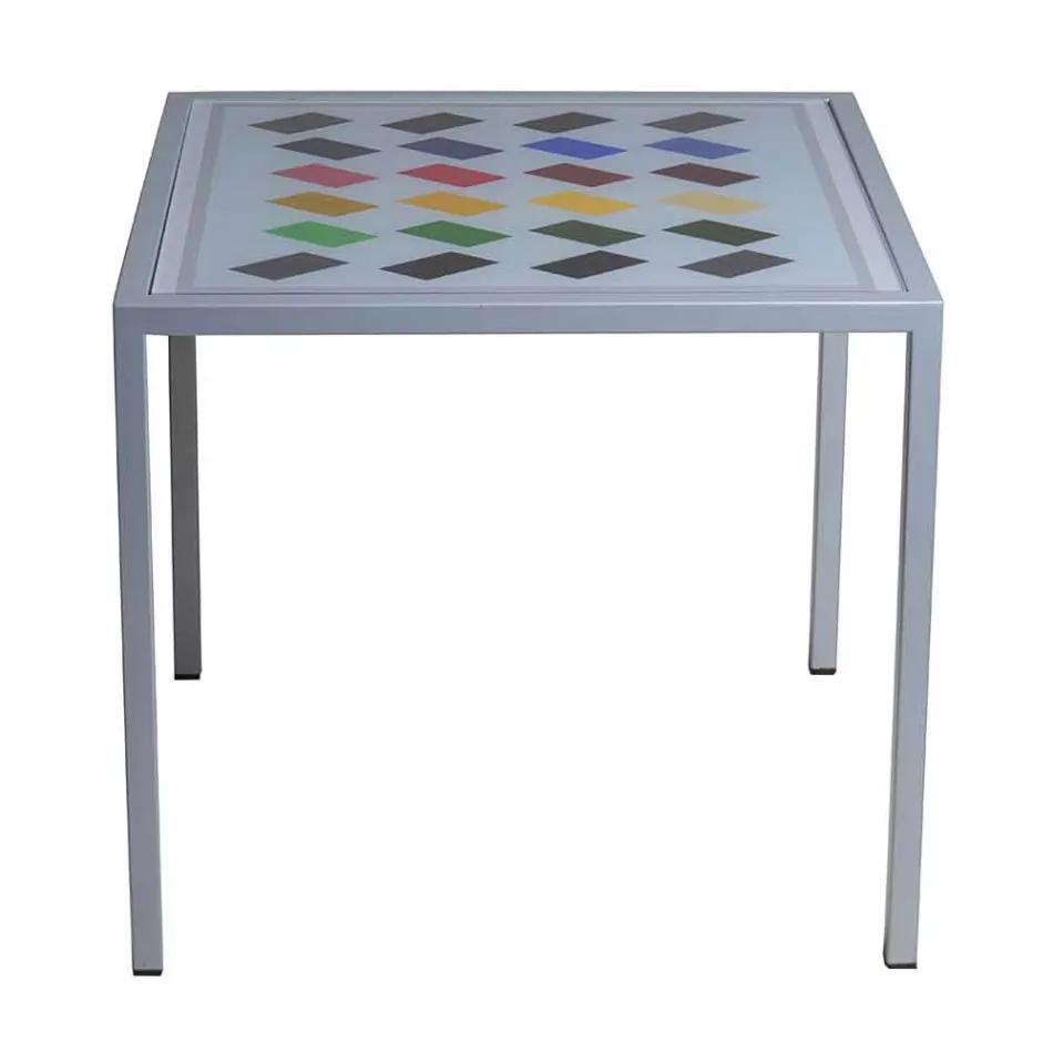 Tavolino da salotto moderno 50x50cm in metallo Nina, made in Italy Viadurini