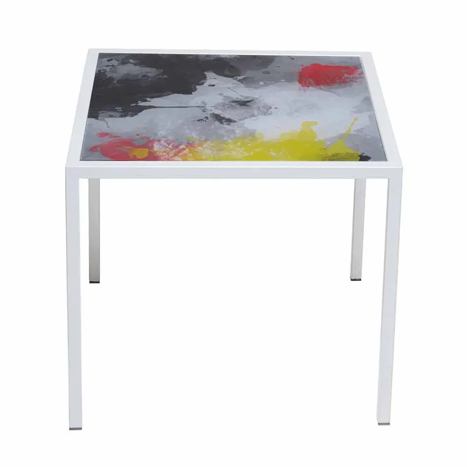Tavolino da salotto moderno 50x50cm in metallo Nina, made in Italy Viadurini