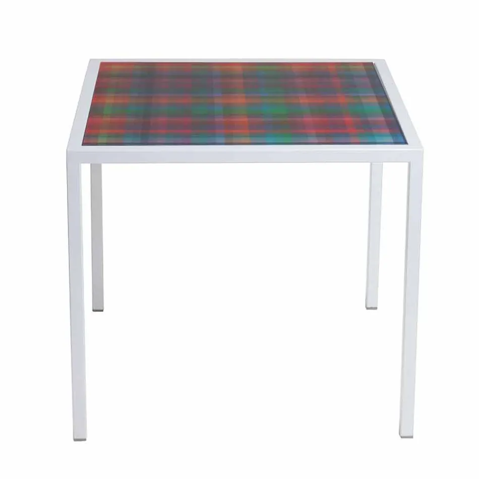 Tavolino da salotto moderno 50x50cm in metallo Nina, made in Italy Viadurini