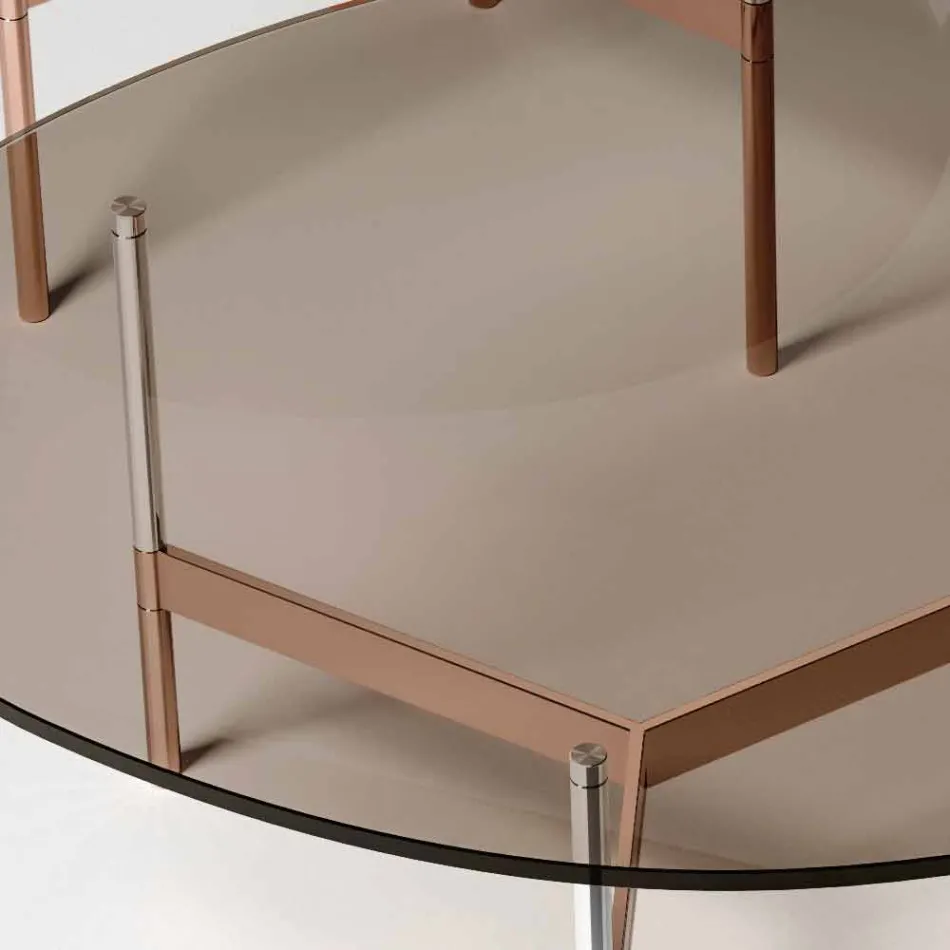 Tavolino da Salotto Moderno con Piano in Vetro Made in Italy - Cinci Viadurini