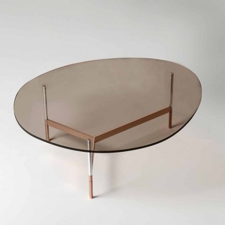Tavolino da Salotto Moderno con Piano in Vetro Made in Italy - Cinci Viadurini
