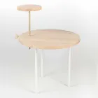 Tavolino da Salotto Moderno con Piano Rotondo in Frassino Made in Italy - Velino Viadurini