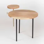 Tavolino da Salotto Moderno con Piano Rotondo in Frassino Made in Italy - Velino Viadurini