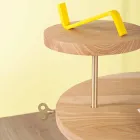 Tavolino da Salotto Moderno con Piano Rotondo in Frassino Made in Italy - Velino Viadurini