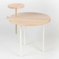 Tavolino da Salotto Moderno con Piano Rotondo in Frassino Made in Italy - Velino