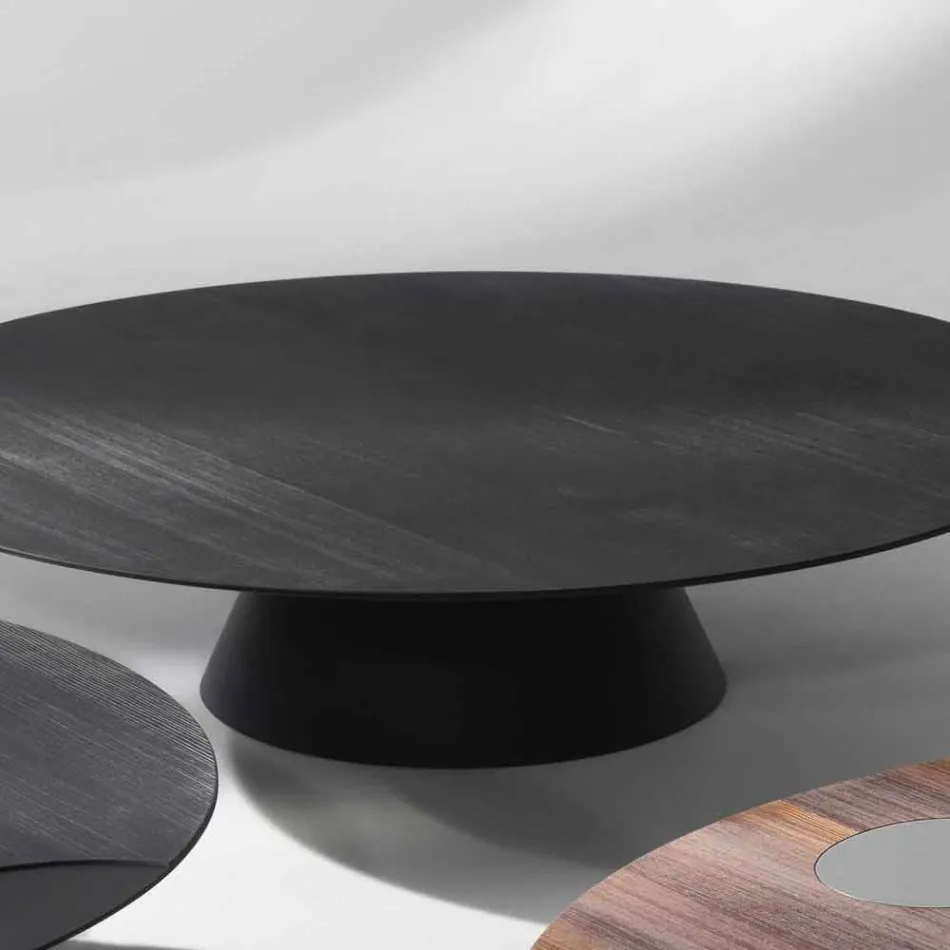 Tavolino da salotto moderno in legno di larice laccato nero Giglio Viadurini