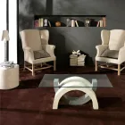 Tavolino da salotto moderno in pietra e vetro - Austin  Viadurini