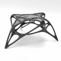 Tavolino da salotto moderno in vetro e Solid Surface Lunar Table#2 