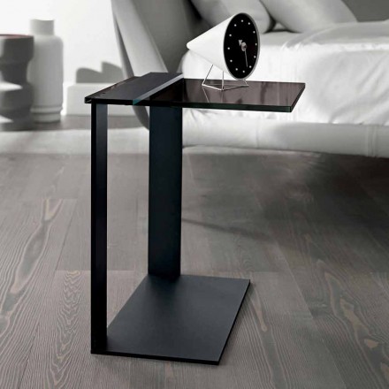 Tavolino da Salotto Moderno Metallo e Vetro Fumè o Chiaro Made in Italy – Teilor Viadurini