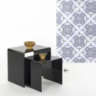 Tavolino da salotto nero moderno 40x40cm Terry Small, made in Italy Viadurini
