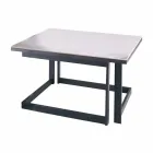 Tavolino da Salotto Quadrato in Gres con Base in Metallo Made in Italy - Albert Viadurini
