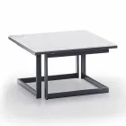 Tavolino da Salotto Quadrato in Gres con Base in Metallo Made in Italy - Albert Viadurini