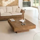 Tavolino da Salotto Quadrato in Legno Tropicale Riciclato - Slide Viadurini