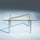 Tavolino da Salotto Quadrato in Vetro Temperato Realizzato in Italia - Madrid Viadurini