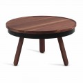 Tavolino da Salotto Rotondo di Design in Legno Massello e Metallo - Salerno