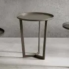 Tavolino da Salotto Rotondo in Metallo Verniciato Made in Italy, di Lusso - Mina Viadurini