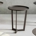 Tavolino da Salotto Rotondo in Metallo Verniciato Made in Italy, di Lusso - Mina Viadurini