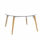 Tavolino da Salotto Tondo in Legno e Piano Hpl in 2 Misure - Faz Wood by Vondom Viadurini
